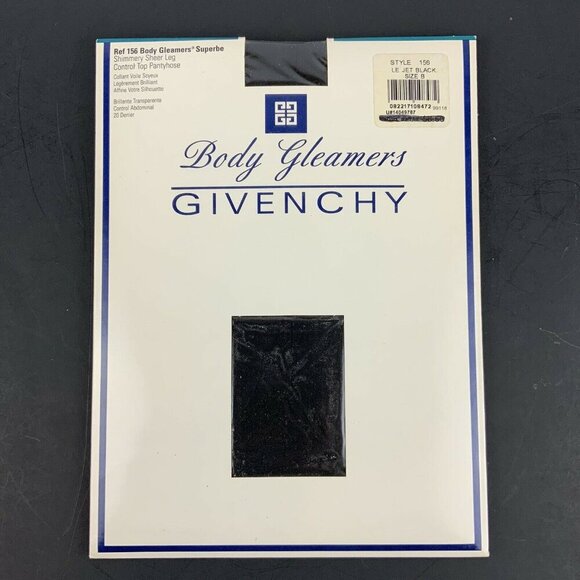 Givenchy Body Gleamers Control Top Pantyhose Jet Black Size B Medium - Picture 1 of 3
